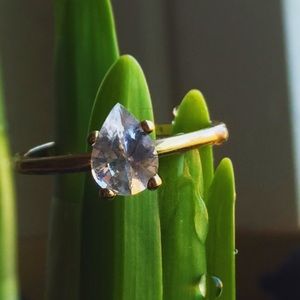 Andrea Bonelli Pear-Cut White Sapphire Ring
